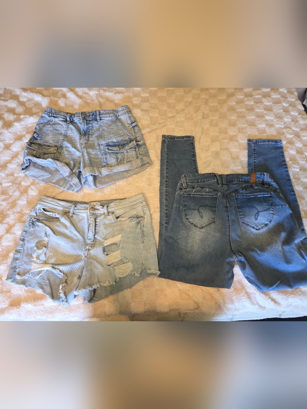 Light and Medium Blue Denim Trio